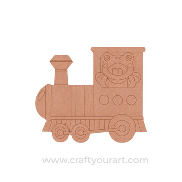 Frog In Train Pre Marked MDF Design 1