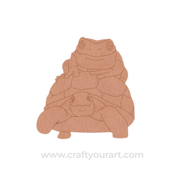 Frog On Tortoise Pre Marked MDF Design 1