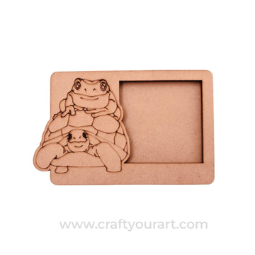 Frog On Tortoise Three Layered Photo Frame MDF Design 1