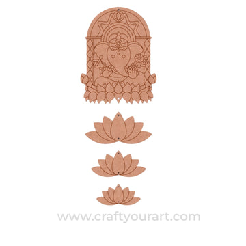 Ganesha Lotus Hanging Pre Marked MDF Design 1