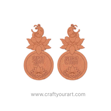 Ganesha Lotus Shubh Labh Pre Marked Base MDF Design 9