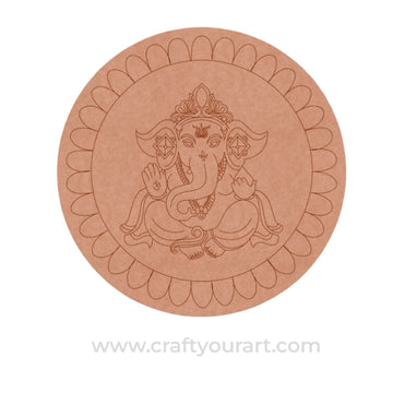 Ganesha Mandala Pre Marked Round MDF Design 74