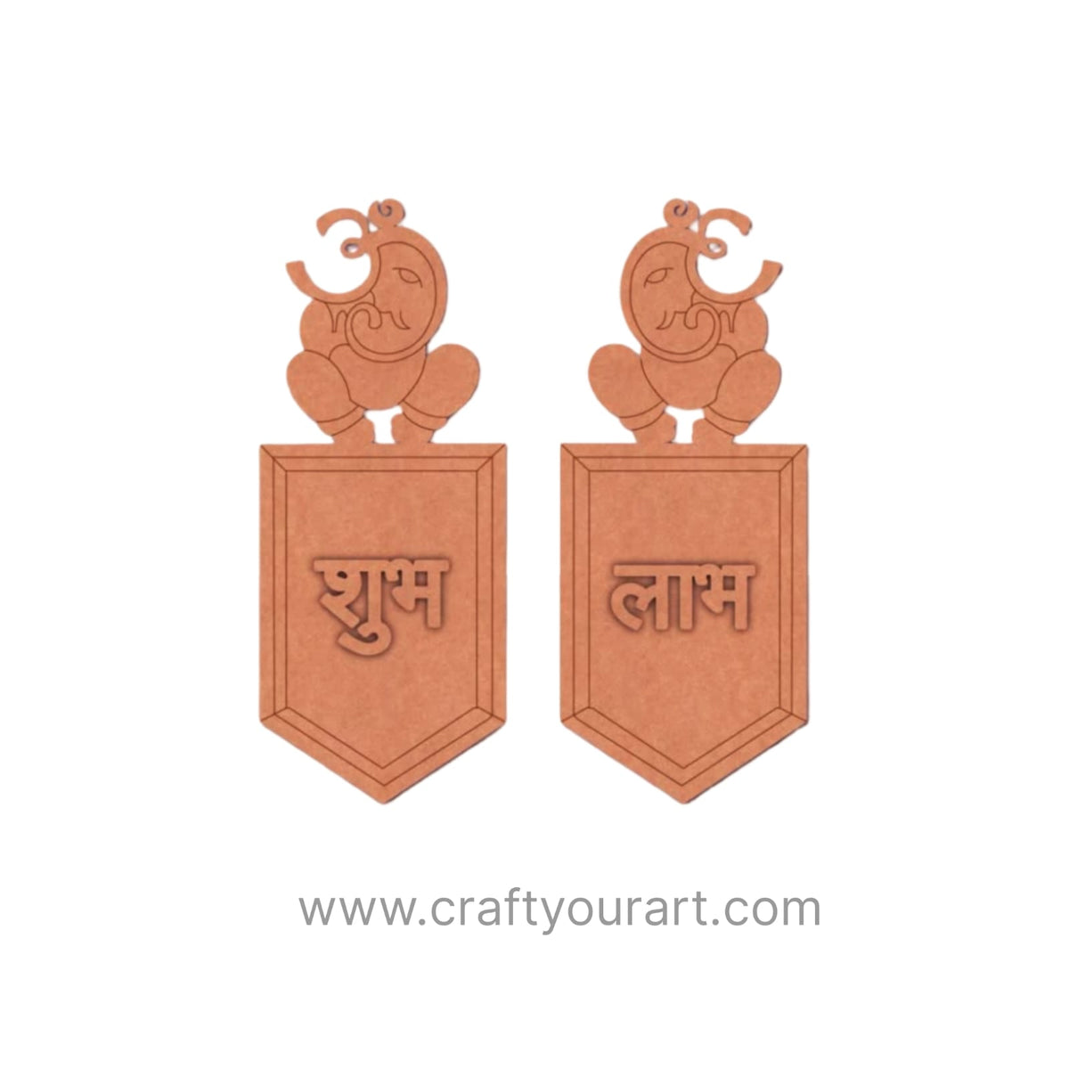 Ganesha Shubh Labh Pre Marked Base MDF Design 8