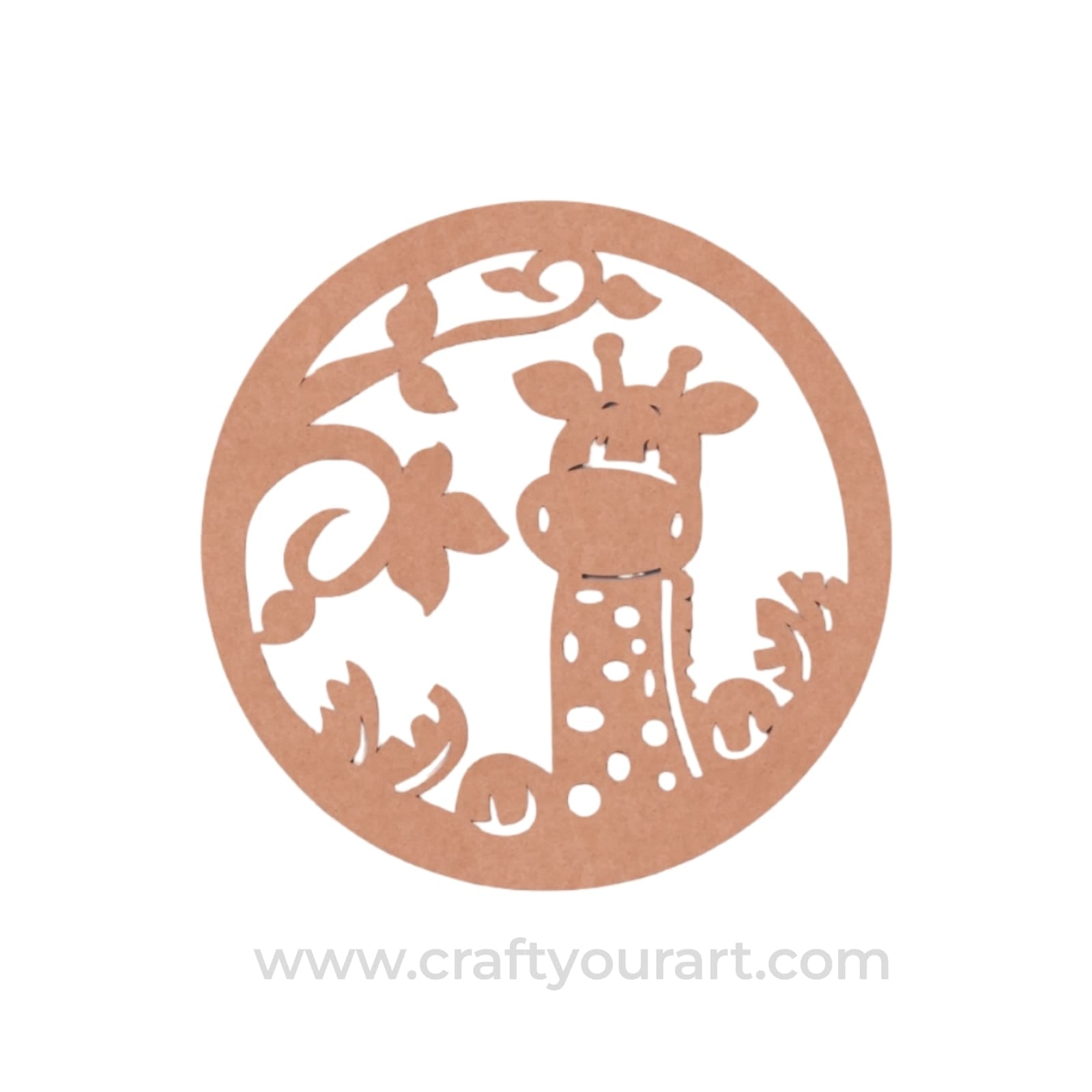 Giraffe Round Cutout MDF Design 1