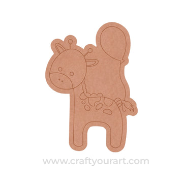 Giraffe With Balloon Pre Marked MDF Design 1