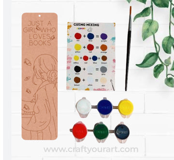 Girl Bookmark Pre Marked MDF DIY Kit Design 1