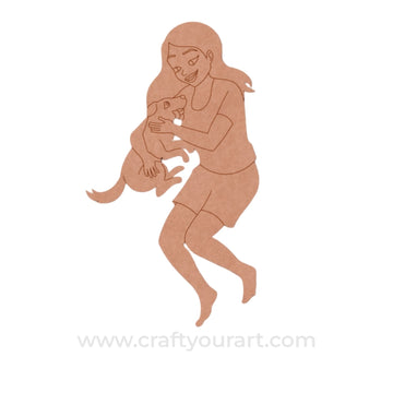 Girl With Dog Pre Marked MDF Design 1