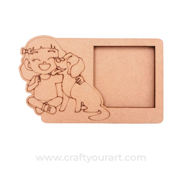 Girl With Dog Three Layered Photo Frame MDF Design 1