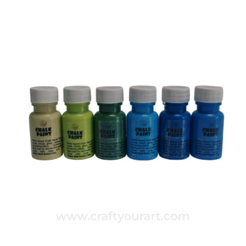 Green Blue Shade Chalk Paint Pack of 6