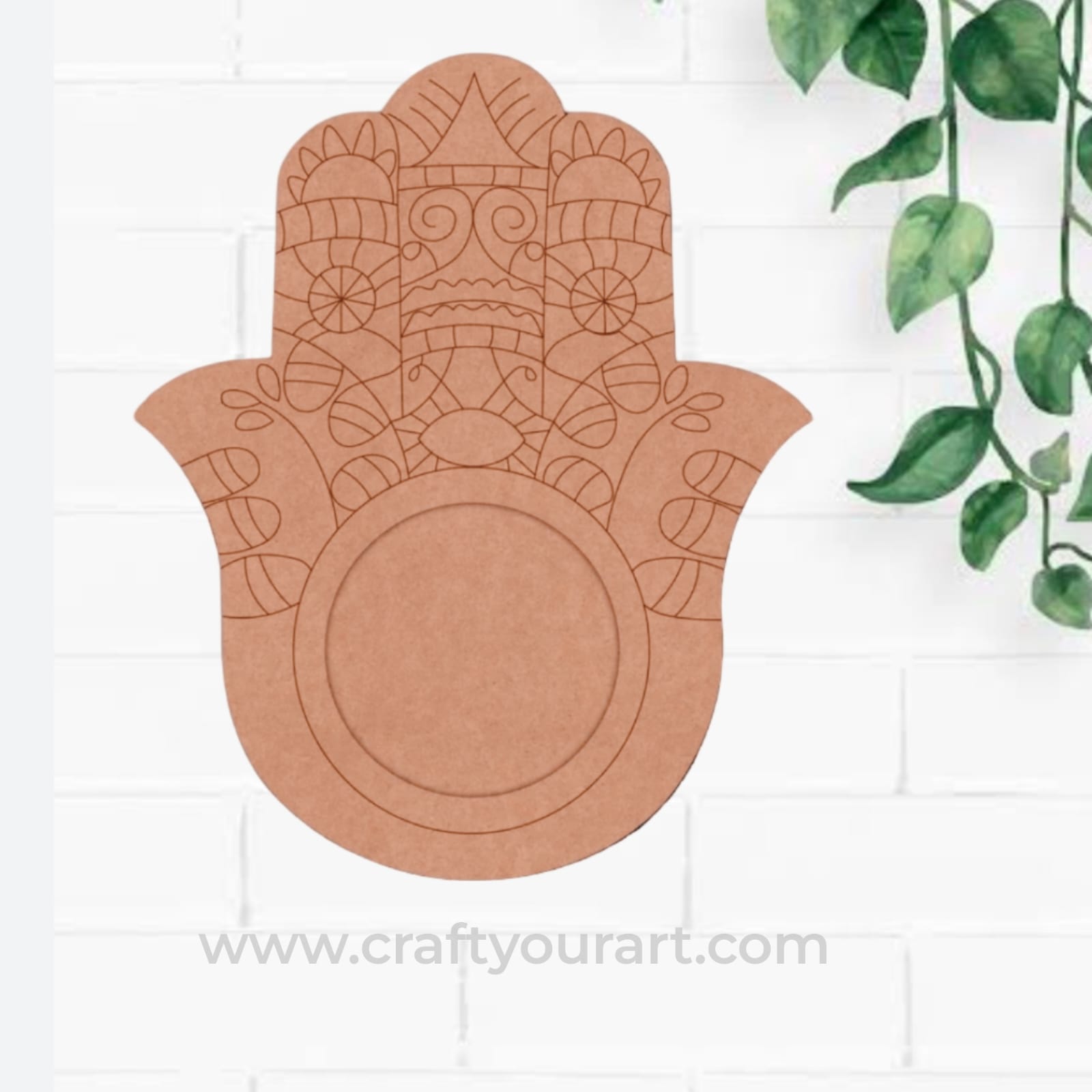 Hamsa Hand Diya Tealight Holder MDF Design 1
