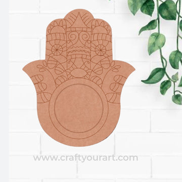 Hamsa Hand Diya Tealight Holder MDF Design 1