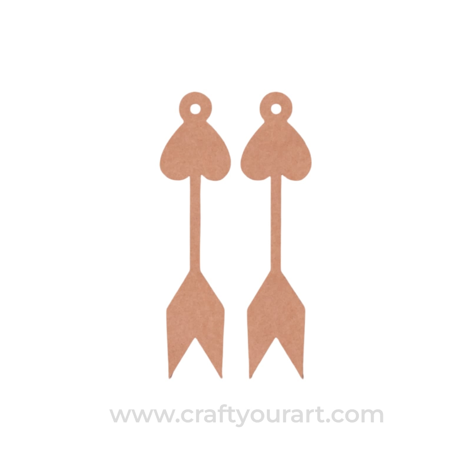 Heart Arrow Earrings MDF Design 1