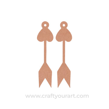 Heart Arrow Earrings MDF Design 1