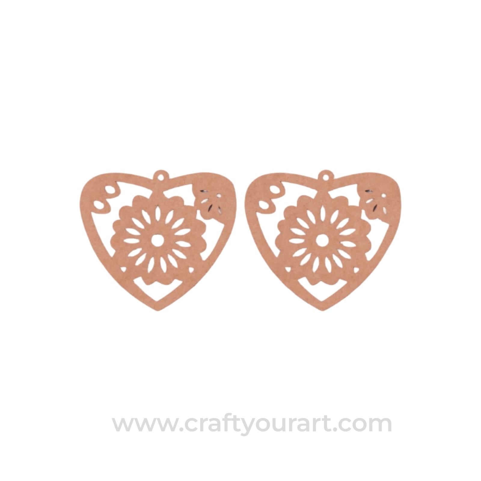 Heart Earrings MDF Design 1