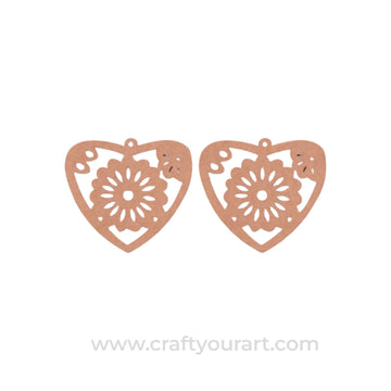 Heart Earrings MDF Design 1
