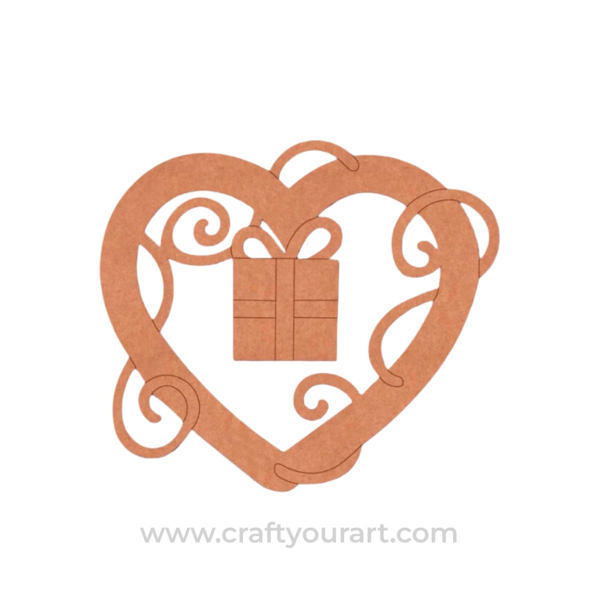 Heart Gift Pre Marked MDF Design 1