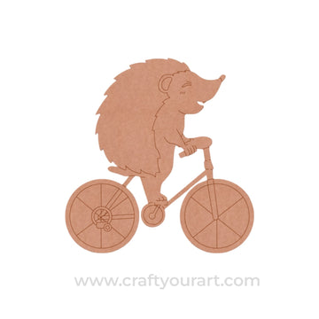 Hedgehog On A Bicycle Pre Marked MDF Design 1