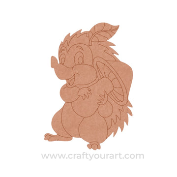 Hedgehog With Mushroom Pre Marked MDF Design 1