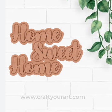 Home Sweet Home Two Layered Fridge Magnet MDF Design 1