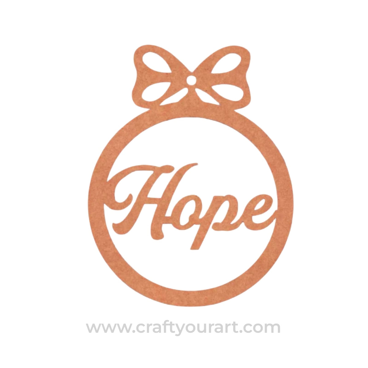 Hope Christmas Ornament Cutout MDF Design 1
