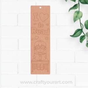 I Love To Read Bookmark Pre Marked MDF Design 2