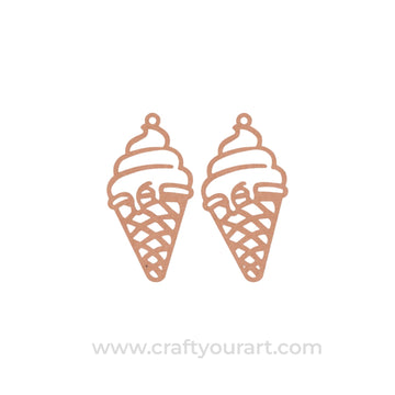 Ice Cream Earrings MDF Design 1