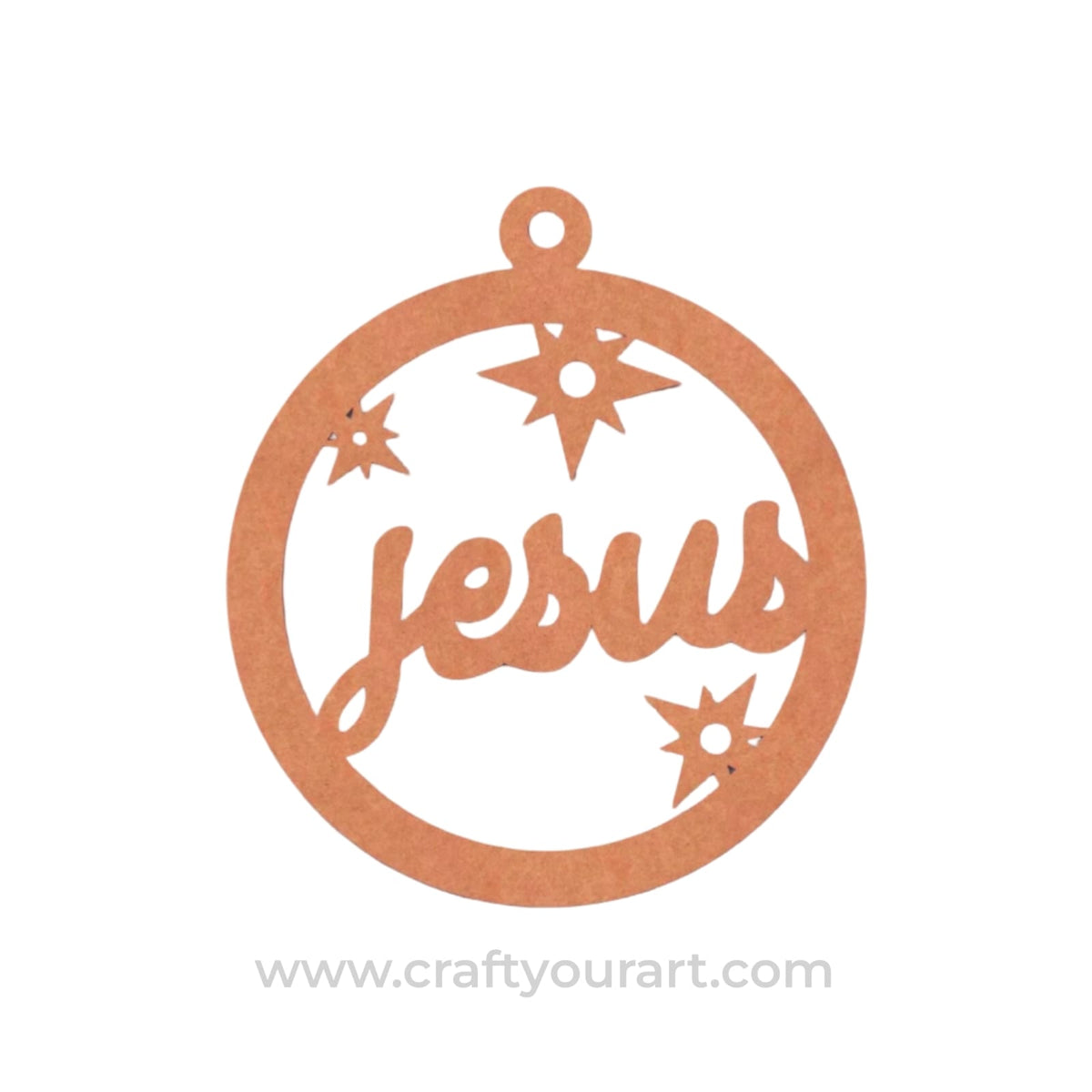 Jesus Christmas Ornament Cutout MDF Design 1