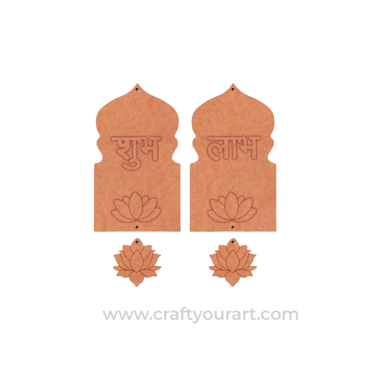 Jharokha Lotus Shubh Labh Pre Marked Base MDF Design 78