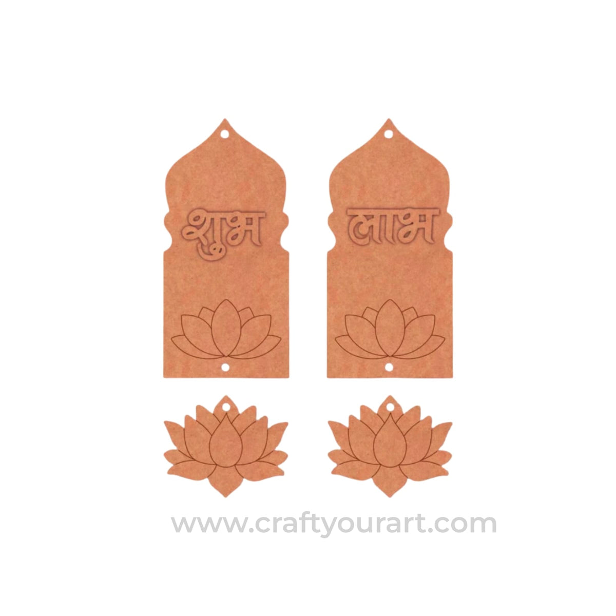 Jharokha Lotus Shubh Labh Pre Marked Base MDF Design 79