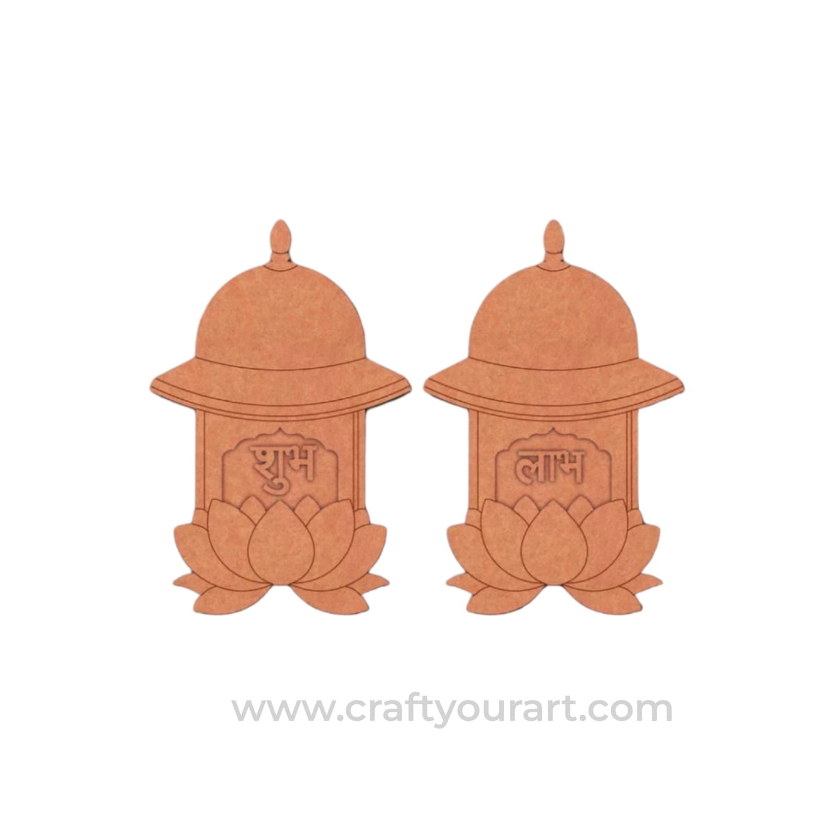 Jharokha Lotus Shubh Labh Pre Marked Base MDF Design 80