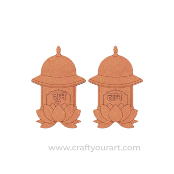 Jharokha Lotus Shubh Labh Pre Marked Base MDF Design 80