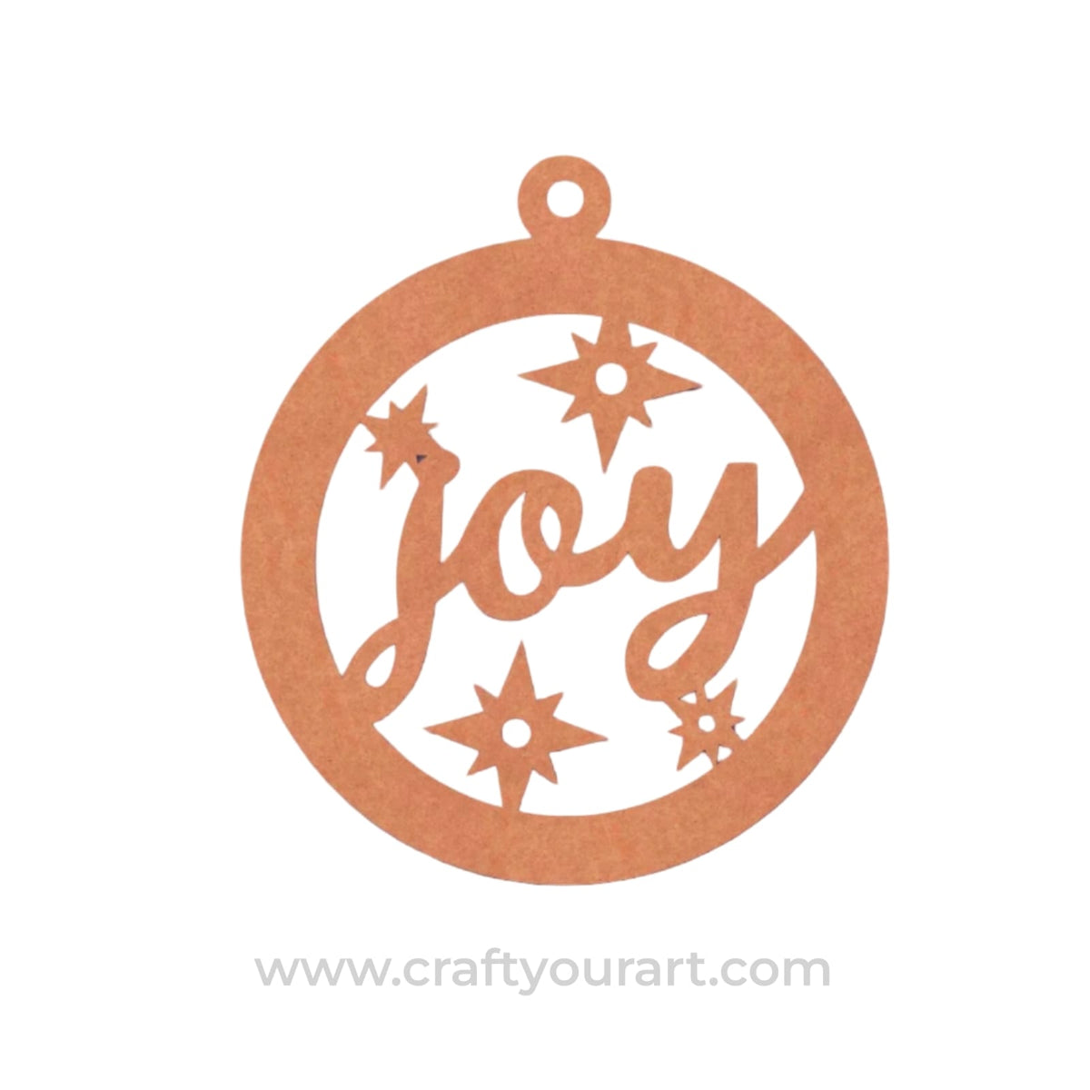 Joy Christmas Ornament Cutout MDF Design 1