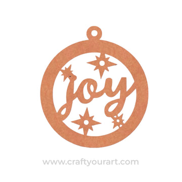Joy Christmas Ornament Cutout MDF Design 1
