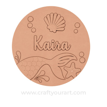 Mermaid sea Theme kids Nameplate MDF Design 11