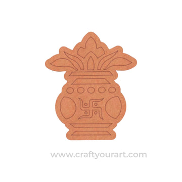 Kalash Matka Reusable Rangoli Base MDF Design 1