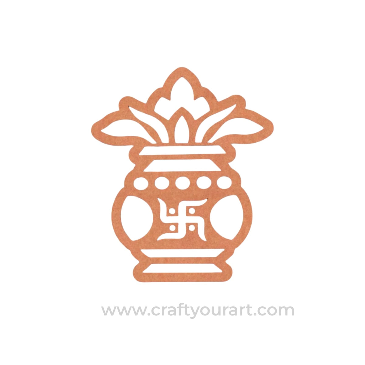 Kalash Matka Swastik Cutout MDF Design 2