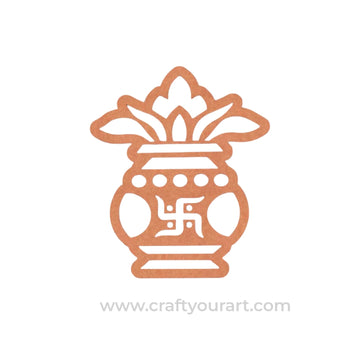 Kalash Matka Swastik Cutout MDF Design 2