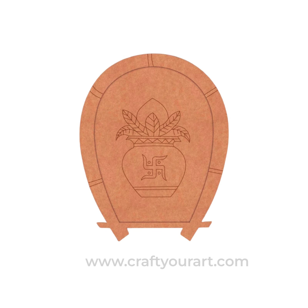 Kalash Matka Swastik Pre Marked Base MDF Design 1
