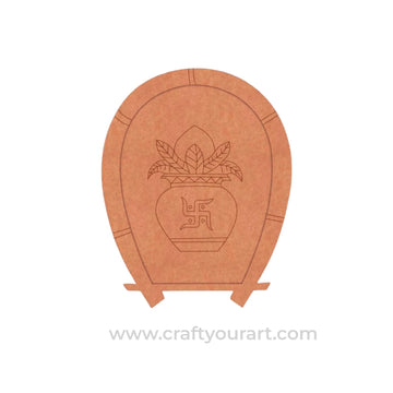 Kalash Matka Swastik Pre Marked Base MDF Design 1