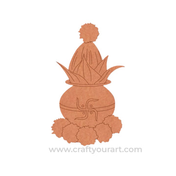Kalash Matka Swastik Pre Marked MDF Design 1