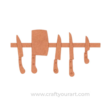 Kitchen Knives Pre Marked MDF Design 1