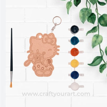 Kitty Keychain Pre Marked MDF DIY Kit Design 2