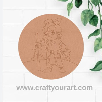 Krishna Ji Pre Marked Round MDF Design 43