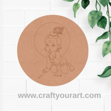 Krishna Ji Pre Marked Round MDF Design 75