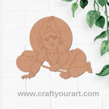 Krishna Ji With Makhan Pre Marked MDF Design 18