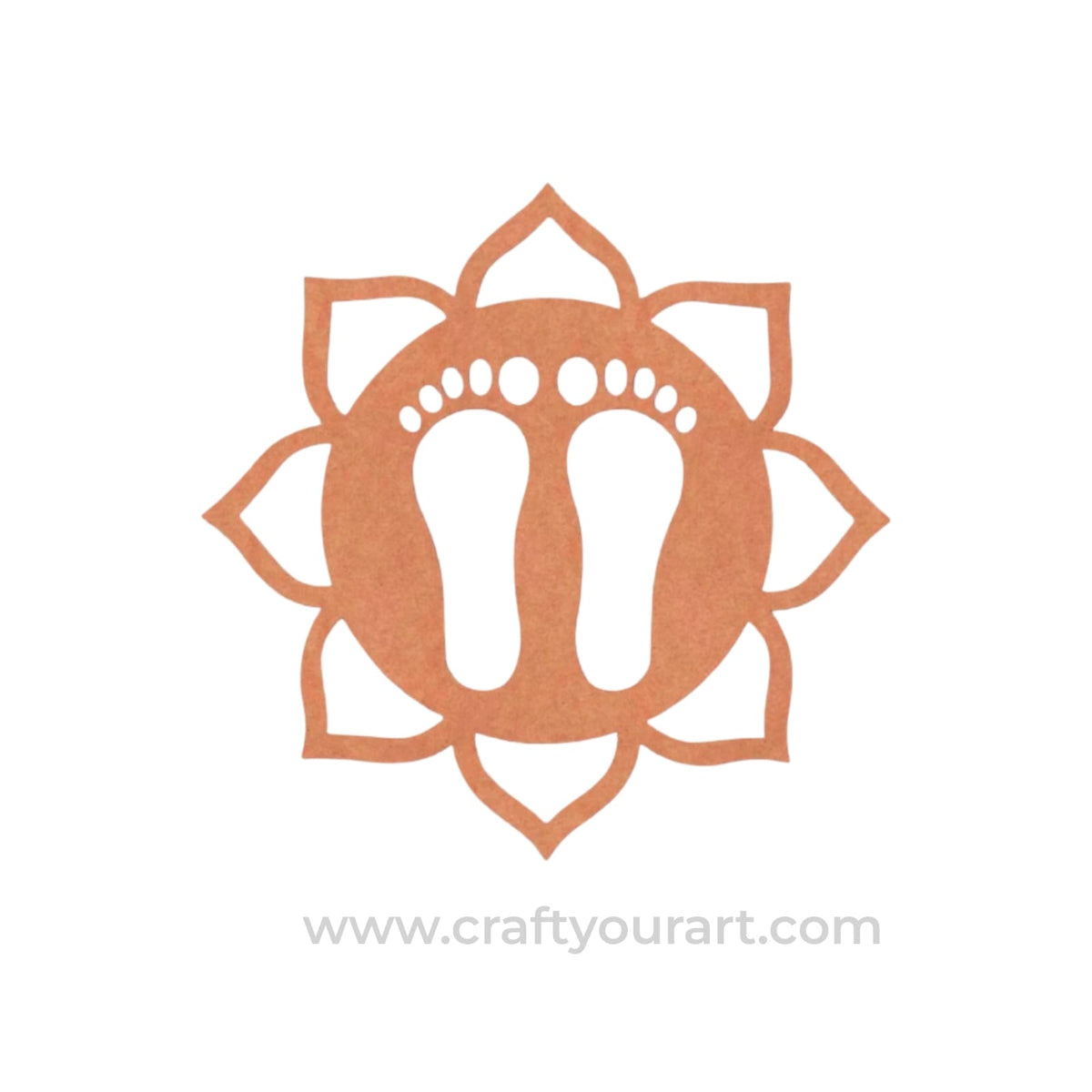 Lakshmi Feet Mandala Cutout MDF Design 1