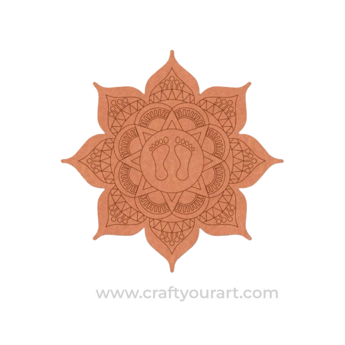 Lakshmi Paul Feet Mandala Pre Marked Base MDF Design 1
