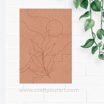 Leaf Boho Art Pre Marked Base MDF Design 1