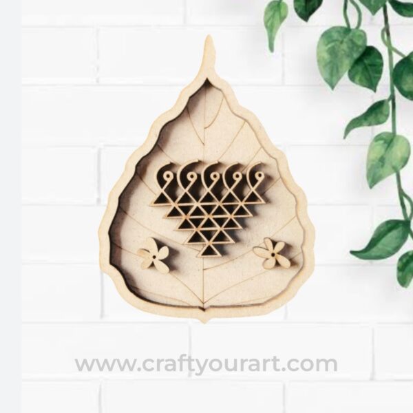 Leaf Saraswati Yantra Frame MDF Design 19