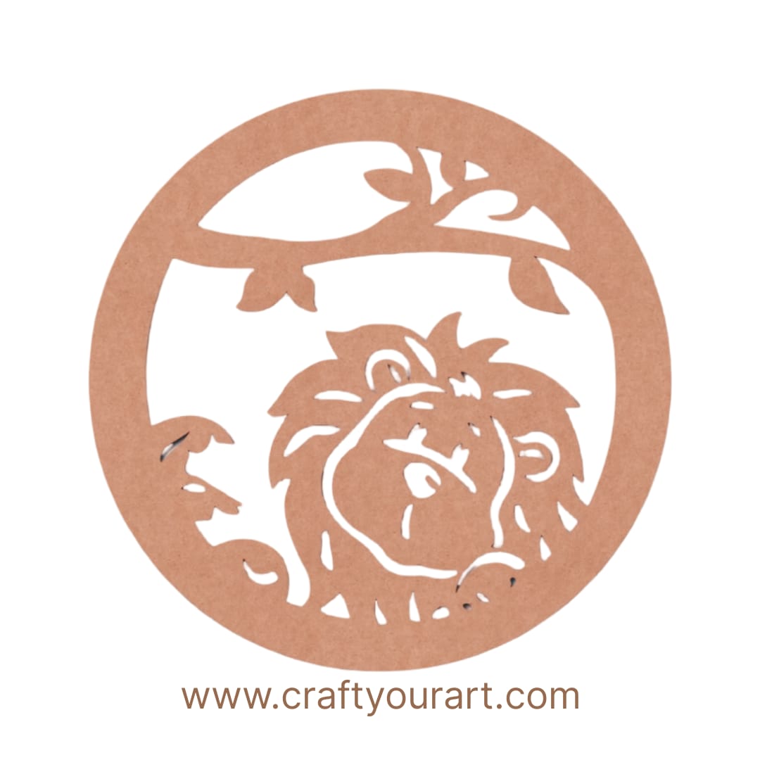 Lion Round Cutout MDF Design 1
